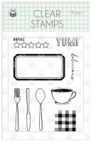 Sada silikonových razítek P13 - Around the Table - sada 9 ks