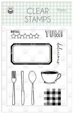 Sada silikonových razítek P13 - Around the Table - sada 9 ks