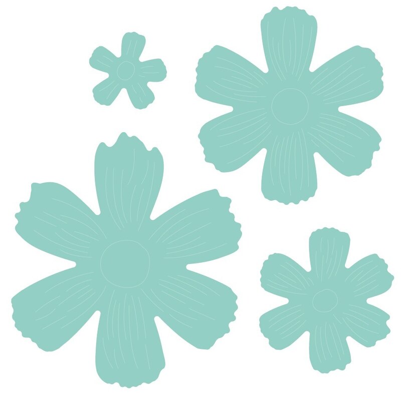 Vyřezávací šablona dpCraft - kytičky - sada 4 ks