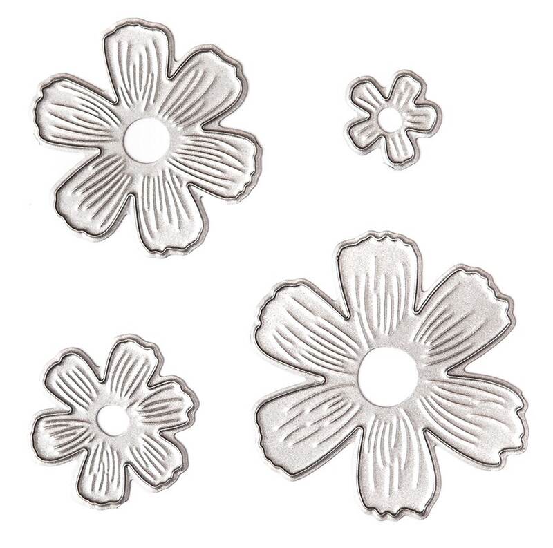 Vyřezávací šablona dpCraft - kytičky - sada 4 ks