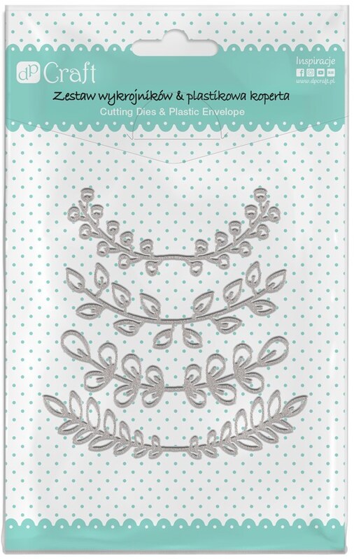 Vyřezávací šablony dpCraft - větvičky v půlkruhu - sada 4 ks