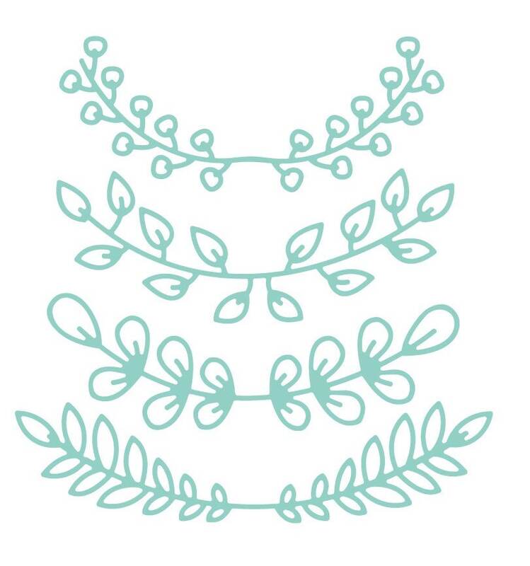 Vyřezávací šablony dpCraft - větvičky v půlkruhu - sada 4 ks