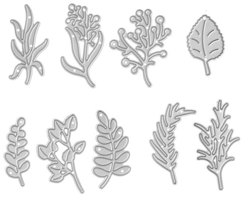 Vyřezávací šablony dpCraft - zeleň mix - sada 9 ks