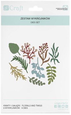 Vyřezávací šablony dpCraft - zeleň mix - sada 9 ks