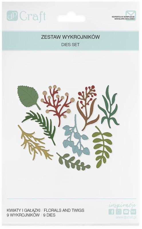 Vyřezávací šablony dpCraft - zeleň mix - sada 9 ks