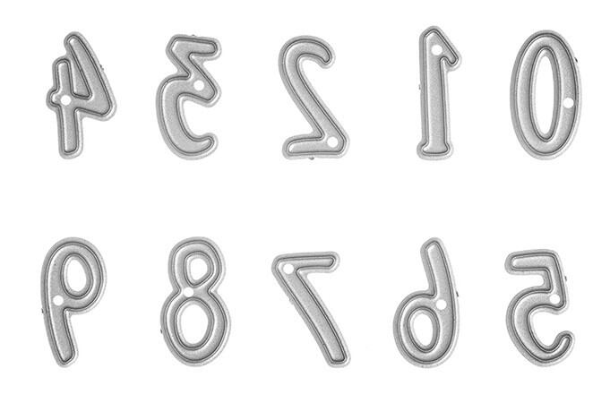 Vyřezávací šablona dpCraft - čísla malá - sada 10 ks