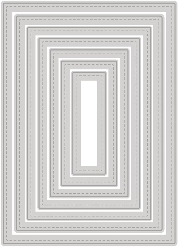 Vyřezávací šablony dpCraft - obdélníky - sada 7 ks