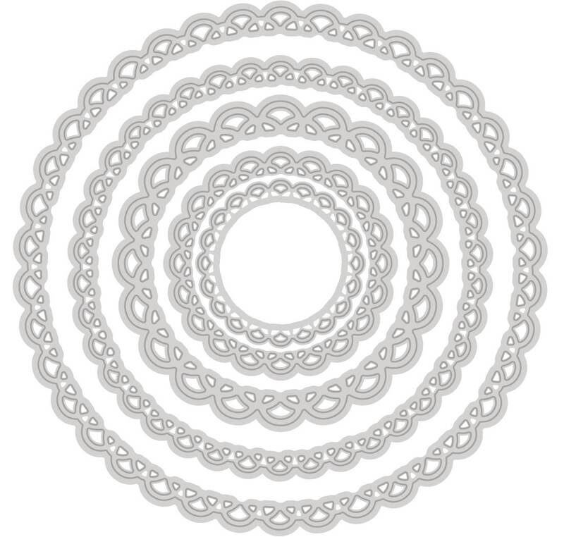 Vyřezávací šablony dpCraft - ozdobné kruhy - sada 5 ks