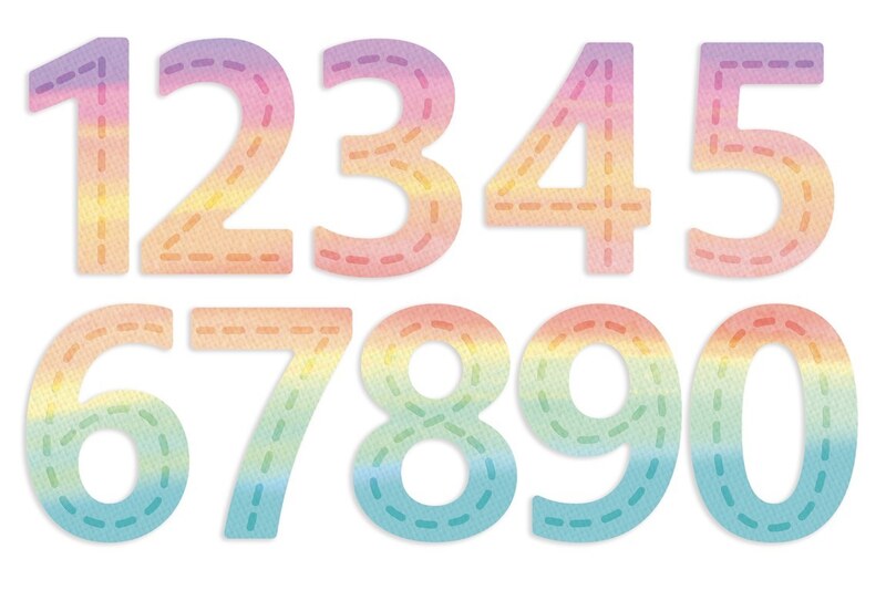 Vyřezávací šablona dpCraft - čísla - sada 10 ks