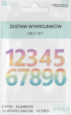 Vyřezávací šablona dpCraft - čísla - sada 10 ks