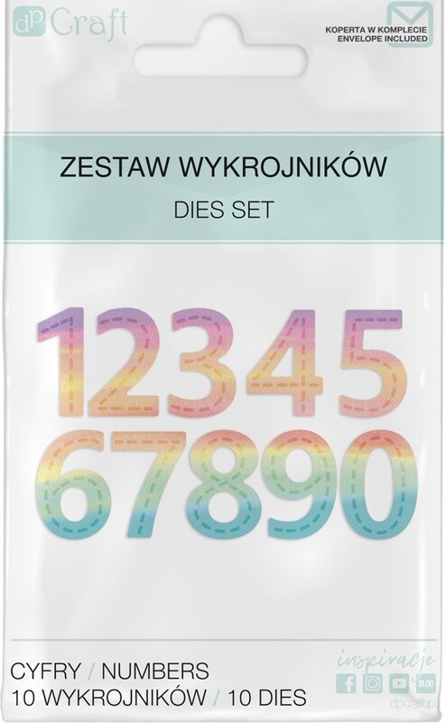 Vyřezávací šablona dpCraft - čísla - sada 10 ks