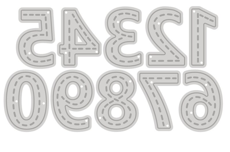 Vyřezávací šablona dpCraft - čísla - sada 10 ks