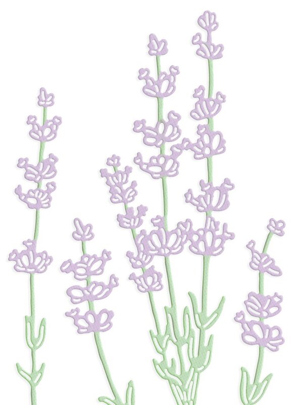 Vyřezávací šablony dpCraft - levandule - sada 4 ks