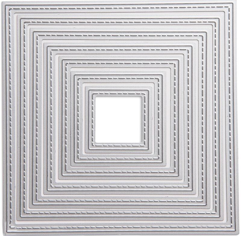 Vyřezávací šablony dpCraft - čtverce - sada 7 ks