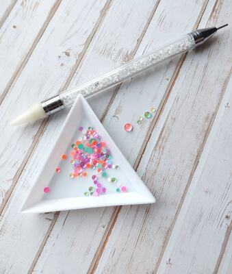 Trojúhelníková mistička - bílá - sada 2 ks