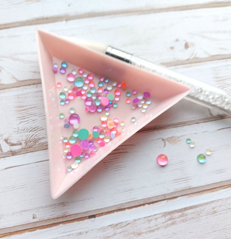 Trojúhelníková mistička - růžová - sada 2 ks