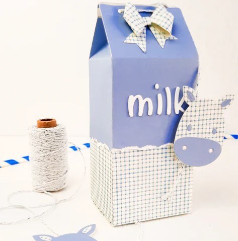 Vyřezávací šablony MODA SCRAP - krabička "mléko" - sada 7 ks