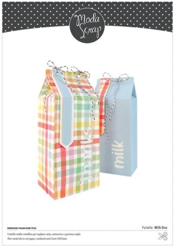 Vyřezávací šablony MODA SCRAP - krabička "mléko" - sada 7 ks