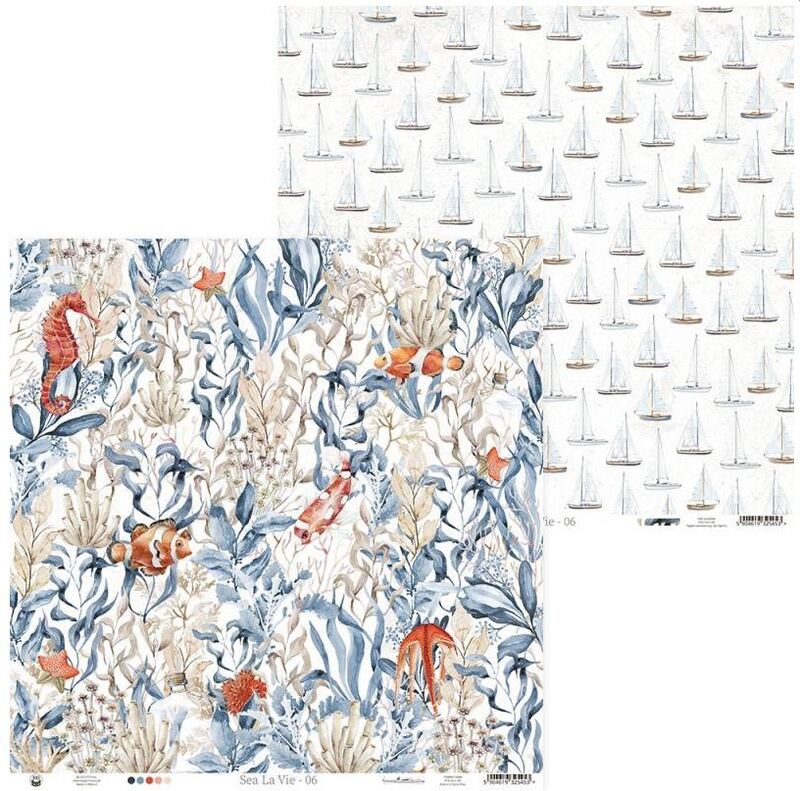 Sada scrapbookových oboustranně potištěných papírů P13 12x12" - Sea La Vie - sada 12 listů