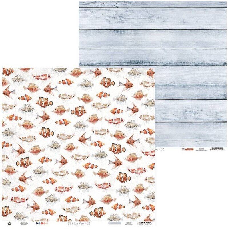 Sada scrapbookových oboustranně potištěných papírů P13 12x12" - Sea La Vie - sada 12 listů