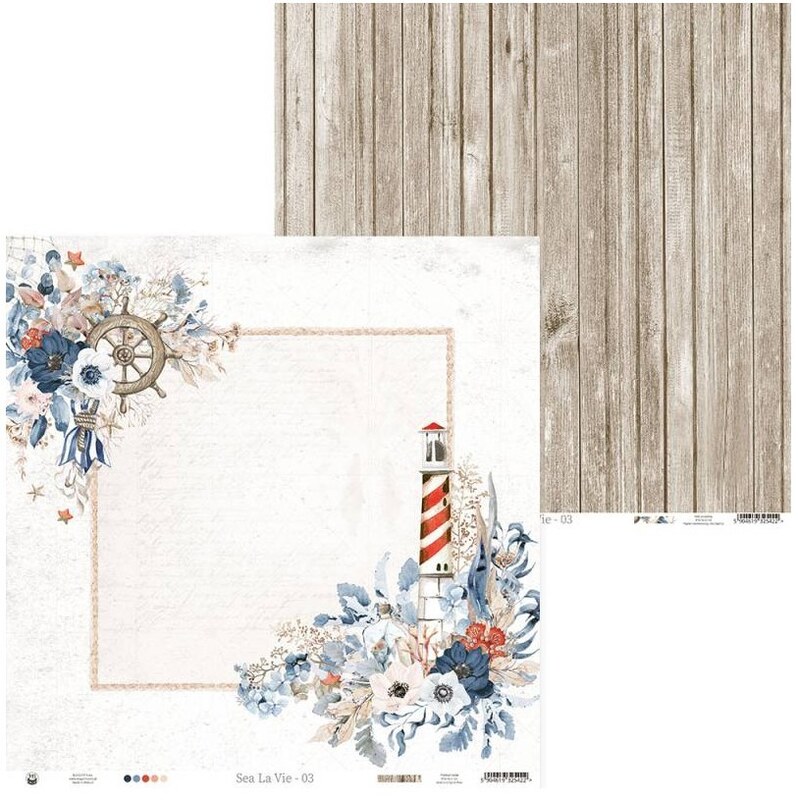 Sada scrapbookových oboustranně potištěných papírů P13 12x12" - Sea La Vie - sada 12 listů