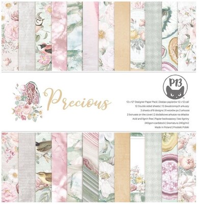 Sada scrapbookových oboustranně potištěných papírů P13 12x12" - Precious - sada 12 listů