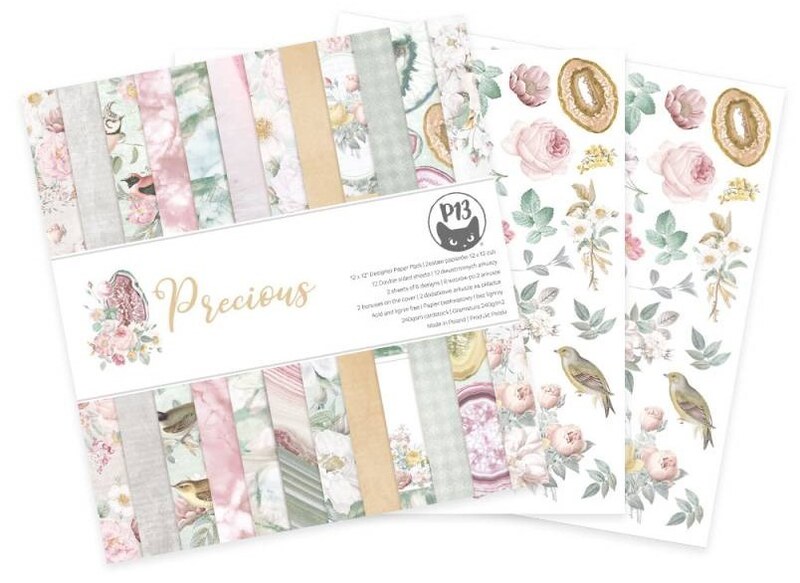 Sada scrapbookových oboustranně potištěných papírů P13 12x12" - Precious - sada 12 listů