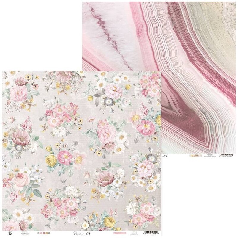 Sada scrapbookových oboustranně potištěných papírů P13 12x12" - Precious - sada 12 listů