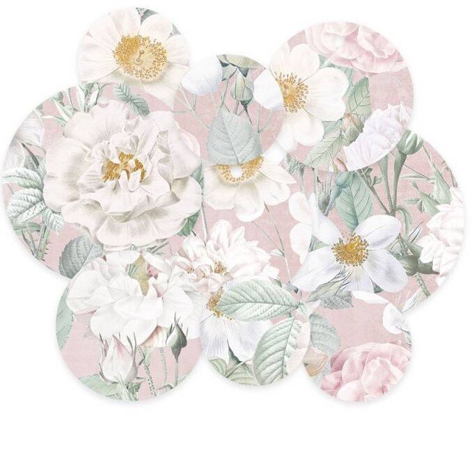 Dekorativní visačky kulaté P13 - Precious - sada 9 ks