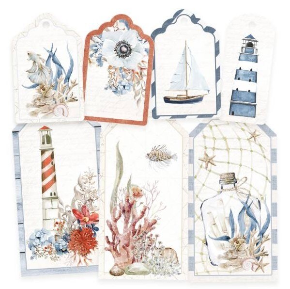 Dekorativní visačky P13 - Sea La Vie - sada 7 ks