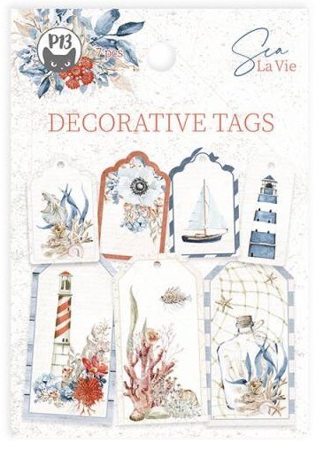 Dekorativní visačky P13 - Sea La Vie - sada 7 ks