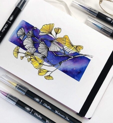 Akvarelové fixy OHUHU s vodním štětcem - sada 25 ks