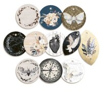 Dekorativní visačky kulaté P13 - Soul Mate - sada 11 ks