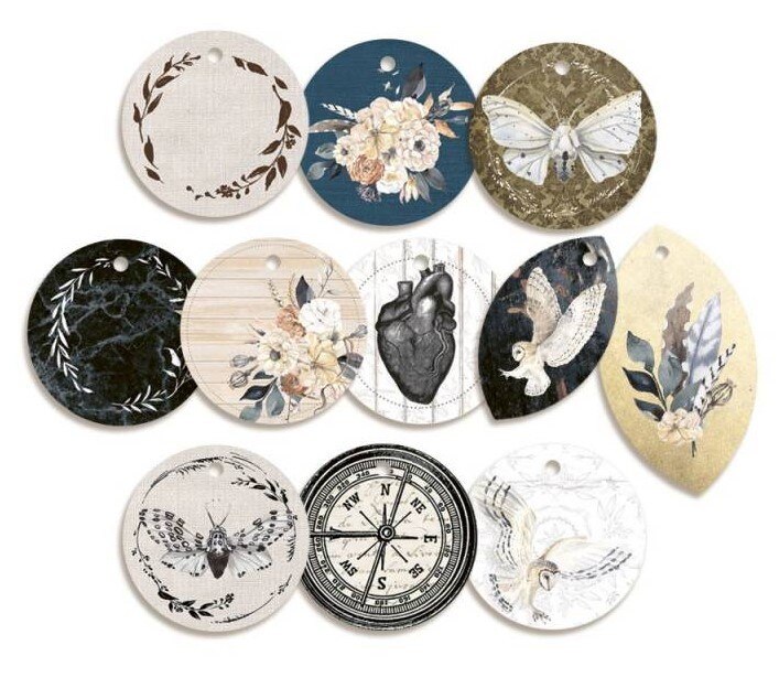 Dekorativní visačky kulaté P13 - Soul Mate - sada 11 ks