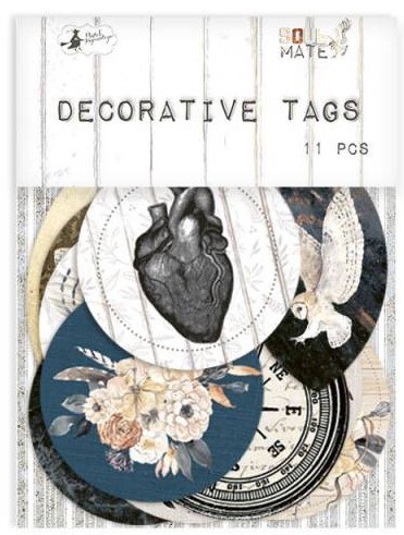 Dekorativní visačky kulaté P13 - Soul Mate - sada 11 ks