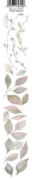 Oboustranně potištěný pás s lístky a větvičkami PAPER HEAVEN  - Rose Valley - 1 ks