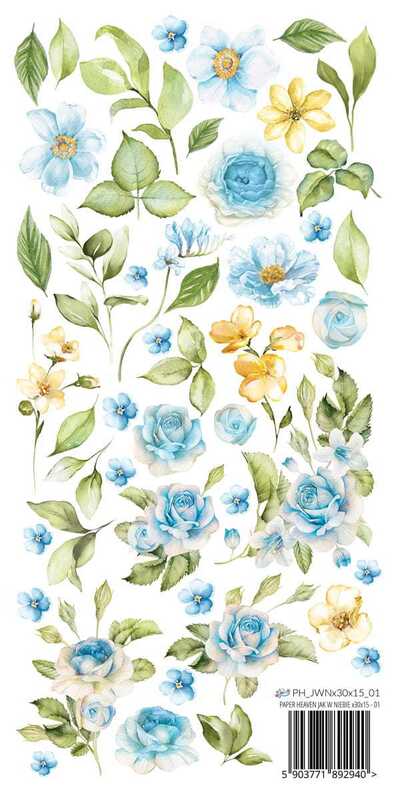 Oboustranně potištěný papír s květinami PAPER HEAVEN 12x6" - Just like Heaven