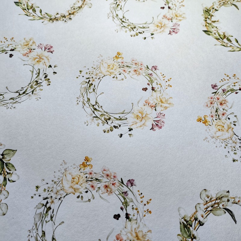 Potištěný papír s věnečky 12x12" PAPER HEAVEN - Like a Breath - 1 ks