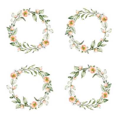 Potištěný papír s věnečky s růžičkami 6x6" PAPER HEAVEN - First Kiss - 1 ks