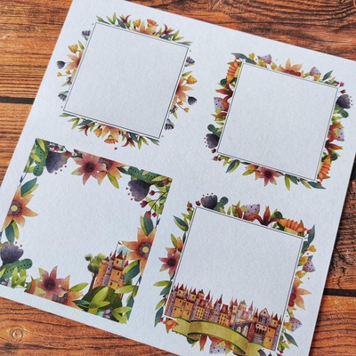 Potištěný papír s ozdobnými štítky II 6x6" PAPER HEAVEN - Over the Hills - 1 ks