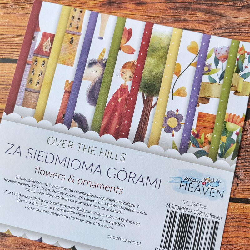 Potištěný papír s ozdobnými štítky II 6x6" PAPER HEAVEN - Over the Hills - 1 ks