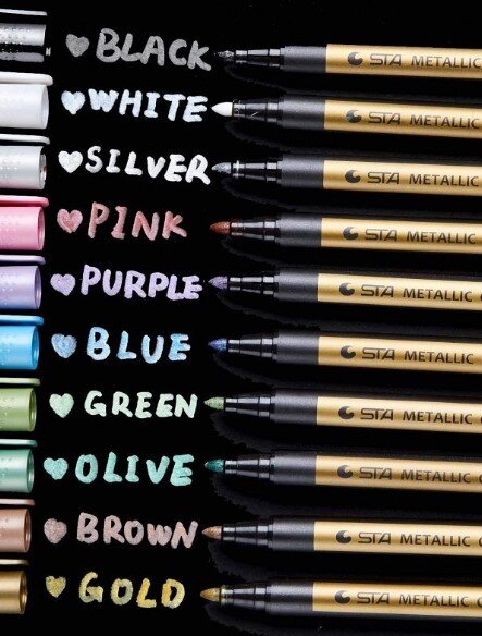 Metalické akrylové fixy OHUHU - sada 10 ks