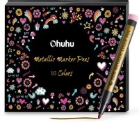 Metalické akrylové fixy OHUHU - sada 10 ks