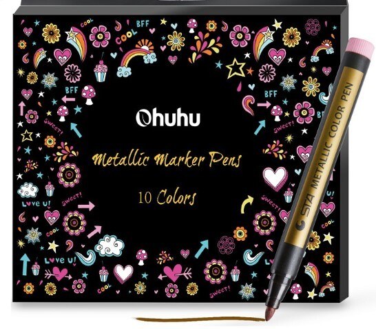 Metalické akrylové fixy OHUHU - sada 10 ks