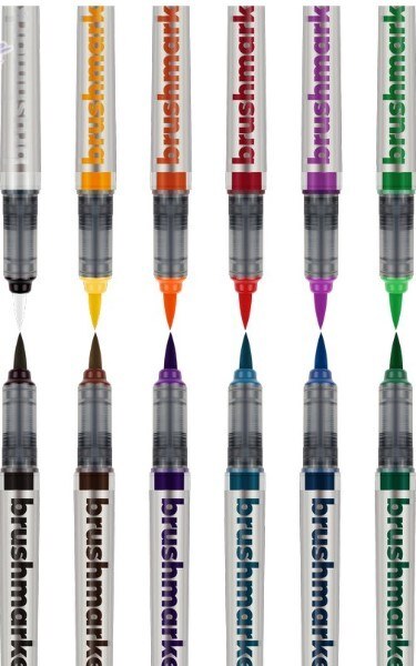 Akvarelové fixy KARIN Brushmarker PRO - sada 12 ks