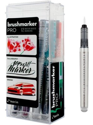 Akvarelové fixy KARIN Brushmarker PRO - sada 12 ks