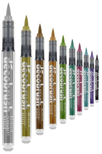 Akvarelové metalické fixy KARIN Brushmarker PRO - sada 10 ks