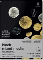 Blok WINSOR & NEWTON černý mixed media A3 - 200g - 25 listů