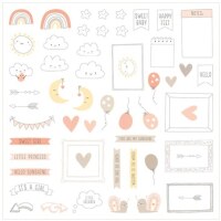 Papírové výseky MODA SCRAP - New Baby Girl - sada 55 ks