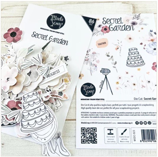 Papírové výseky MODA SCRAP - Secret Garden - sada 86 ks